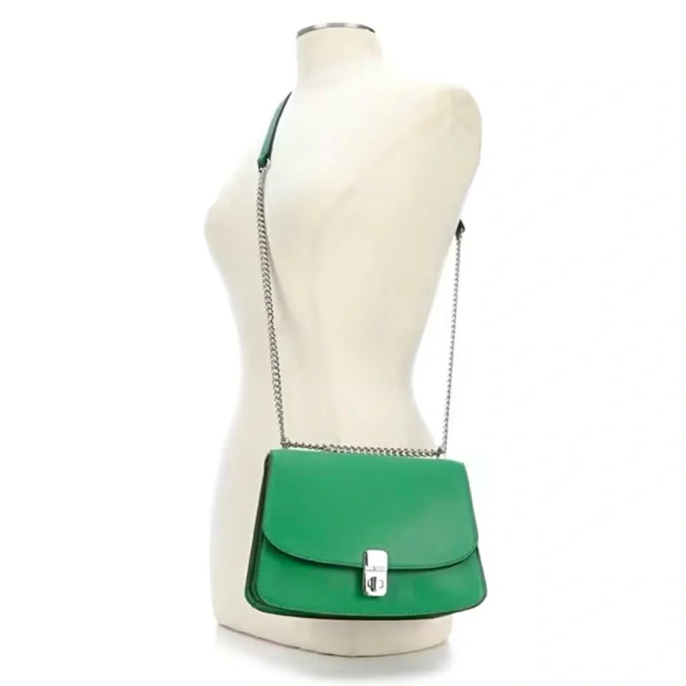 Nine West Green Minka Silver Chain Silver Logo Crossbody Bag and Handbag NWT - Picture 5 of 10
